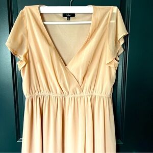 Lulu’s Blush Pink Midi Dress